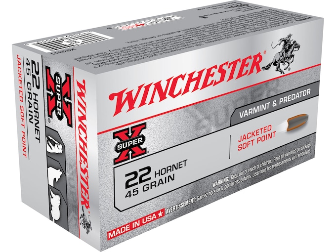 139154.jpg Winchester Super X 22 Hornet Ammo 45 Grain Jacketed Soft Point of 1000