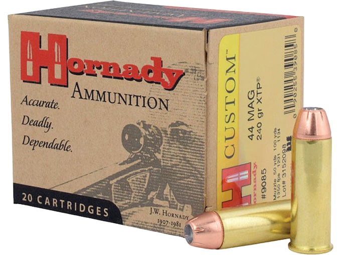 163181.jpg Hornady Custom 44 Remington Magnum Ammo 240 Grain Hornady XTP Jacketed Hollow Point Box of 1000