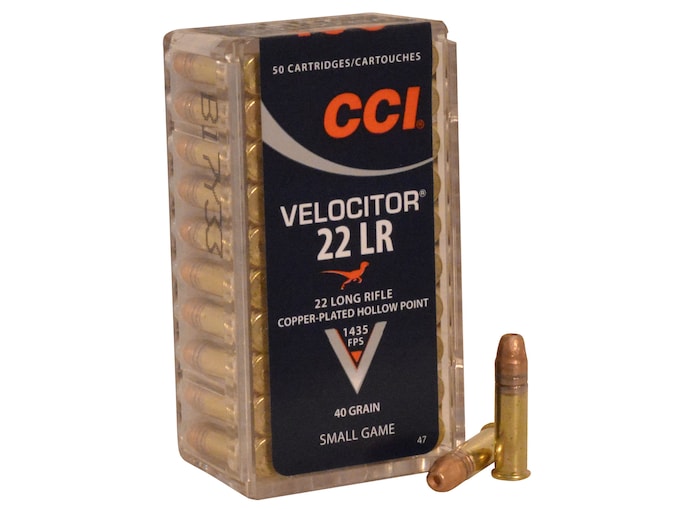 182050.jpg CCI Velocitor 22LR Ammo 40 Grain Plated Hollow Point Of 5000 Rounds