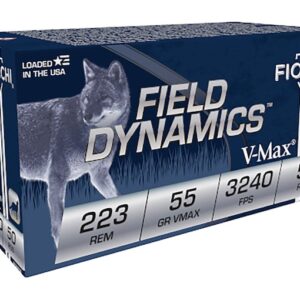 Fiocchi Field Dynamics 223 Remington Ammo 55 Grain Hornady V-Max Polymer Tip of 1000