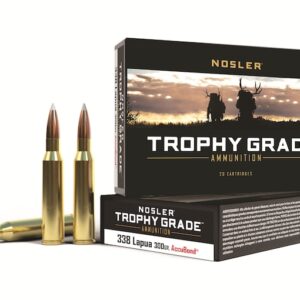 Nosler Trophy Grade 338 Lapua Magnum Ammo 300 Grain Nosler AccuBond Bonded Polymer Tip Box of 200