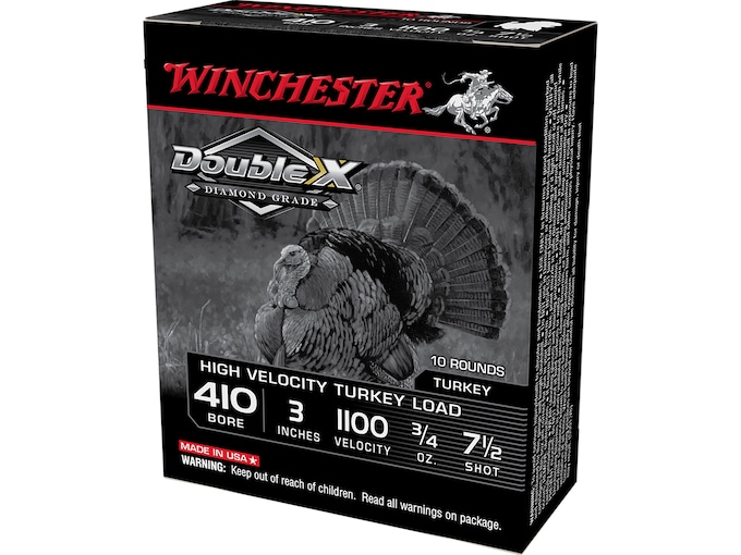 521617.jpg Winchester Double X Diamond Grade Turkey 410 Ammo 3″ #7-1/2 Copper Plated Lead Shot 3/4 oz Box of 100