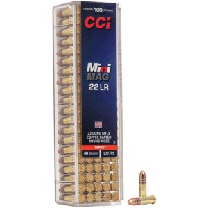 CCI Mini-Mag 22LR Ammo 40 Grain Plated Round Nose Of 5000 Rounds