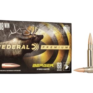 Home Federal Premium 308 Winchester Ammo 168 Grain Berger Hybrid Hunter Jacketed Hollow Point of 1000