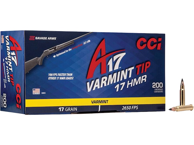 602304.jpg CCI A17 17 Hornady Magnum Rimfire (HMR) Ammo 17 Grain Polymer Tip Box of 1000