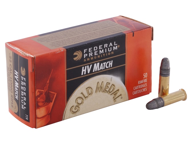 675253.jpg Federal Premium Premium Gold Medal Target High Velocity 22LR Ammo 40 Grain Round Nose