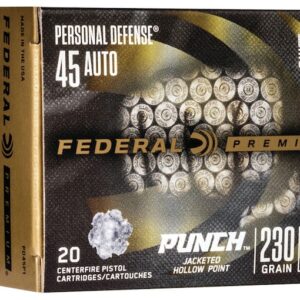 Federal Personal Defense Punch 45 ACP Ammo 230 Grain Jacketed Hollow Point of 100