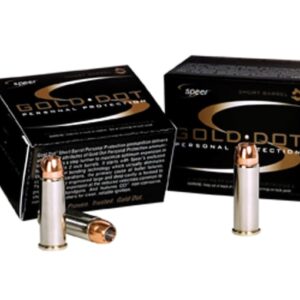 Speer Gold Dot Short Barrel 38 Special +P Ammo 135 Grain Bonded Jacketed Hollow Point of 100