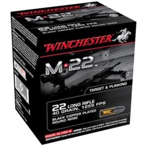Winchester M-22 22LR Ammo 40 Grain Plated Round Nose Of 5000 Rounds