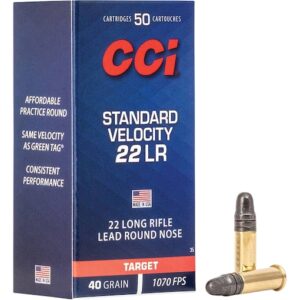 CCI Standard Velocity Ammunition 22LR 40 Grain Lead Round Nose