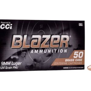 Blazer Brass 9mm Luger Ammo 124 Grain Full Metal Jacket Box of 200