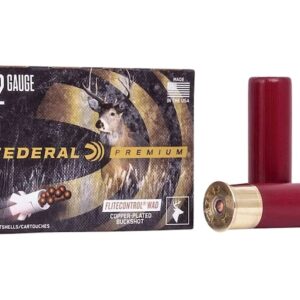 Federal Premium Vital-Shok 12 Gauge Buckshot Ammo 3″ with Flitecontrol Wad Box of 100
