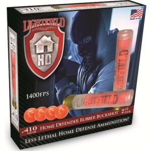 Lightfield Home Defender Less Lethal 410 Ammo 2-1/2″ Rubber Buckshot 4 Pellets Box of 100