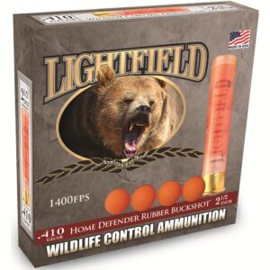 Lightfield Wildlife Control Less Lethal 410 Ammo 2-1/2″ Rubber Buckshot 4 Pellets Box of 100