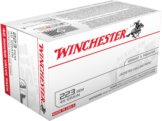 Wicnhester.jpg Winchester White Box USA 223 Remington Ammo 45 Grain Jacketed Hollow Point of 1000